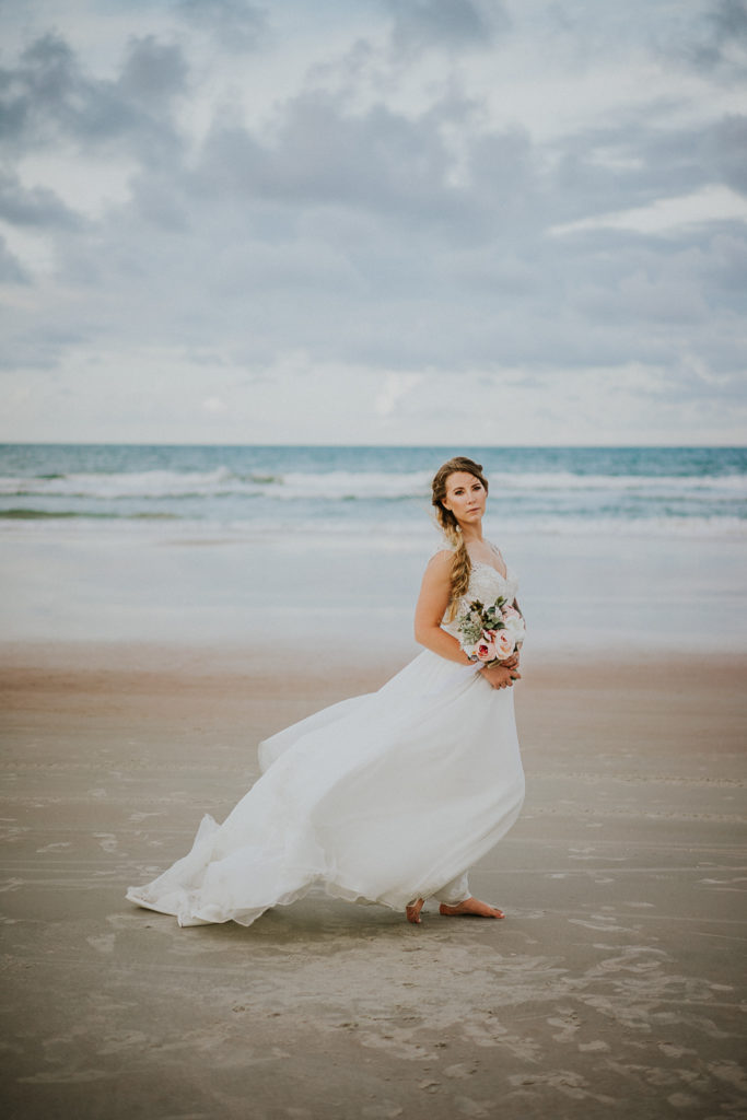 Classic cap sleeve beach wedding dress for Florida bride Daytona FL