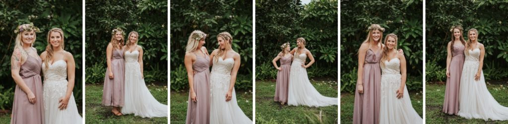 Individual portraits with the bride and her bridesmaids