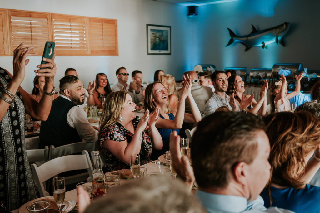 Sailfish Marina Resort reception dinner West Palm Beach FL wedding photography