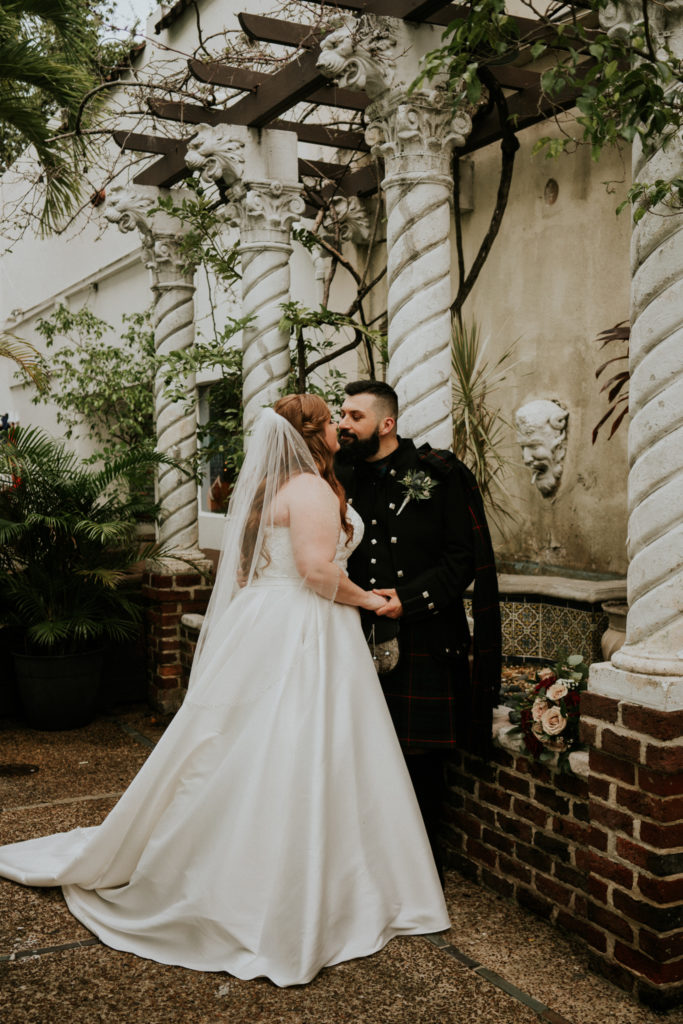 Historic Maxwell Room gothic courtyard wedding Fort Lauderdale wedding photography