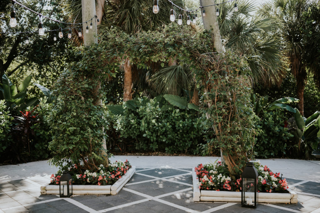 Seasons 52 ceremony arch Palm Beach FL wedding photography