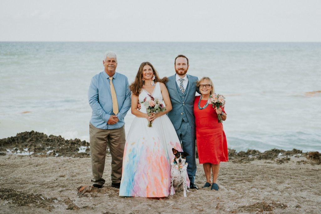 Family beach wedding portrait House of Refuge FL elopement photography