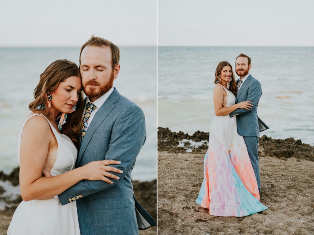 Romantic FL elopement at House of Refuge beach wedding