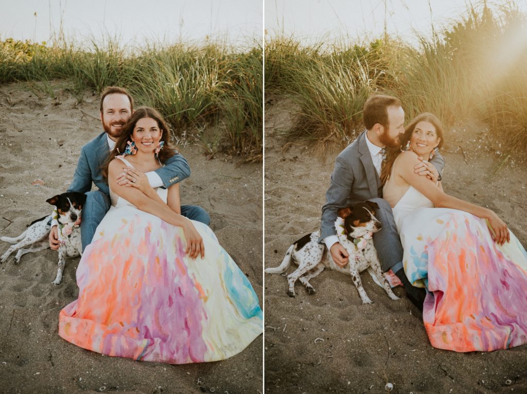 Sand dunes House of Refuge beach wedding family dog portrait Stuart FL elopement photographer