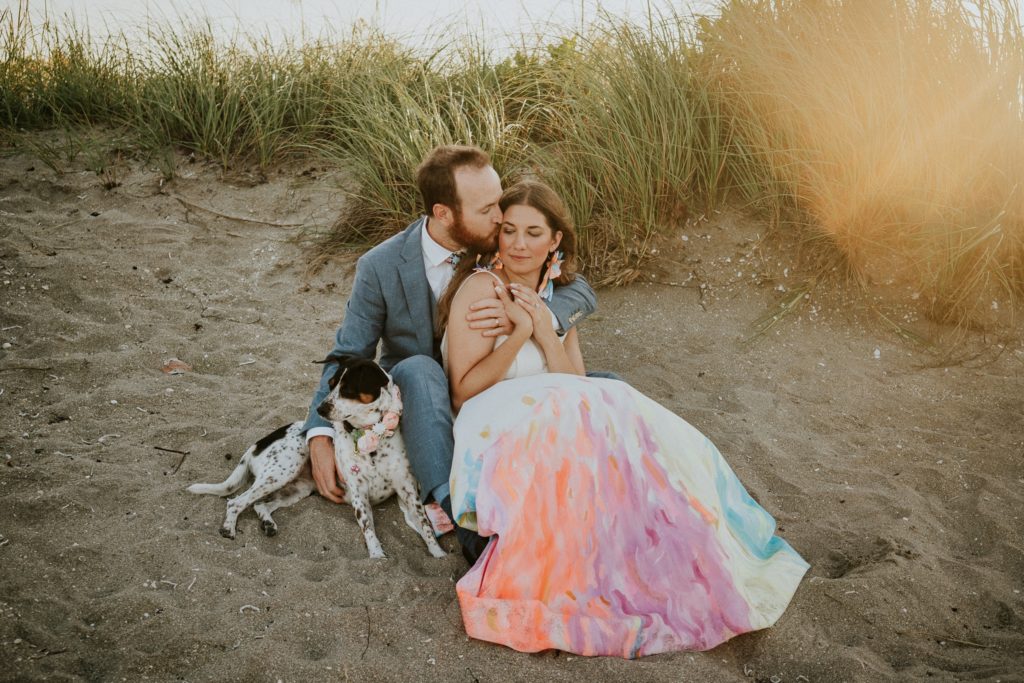 Sand dunes House of Refuge beach wedding family dog portrait Stuart Florida elopement photography