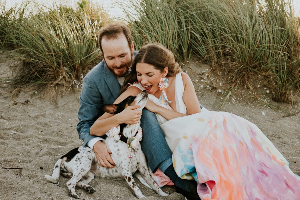 Sand dunes House of Refuge beach wedding family dog portrait Stuart Florida elopement photographer