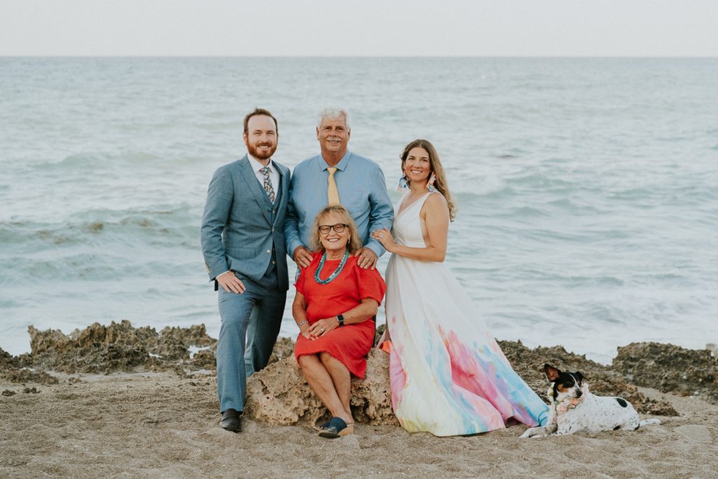 Family beach wedding House of Refuge Florida elopement photography