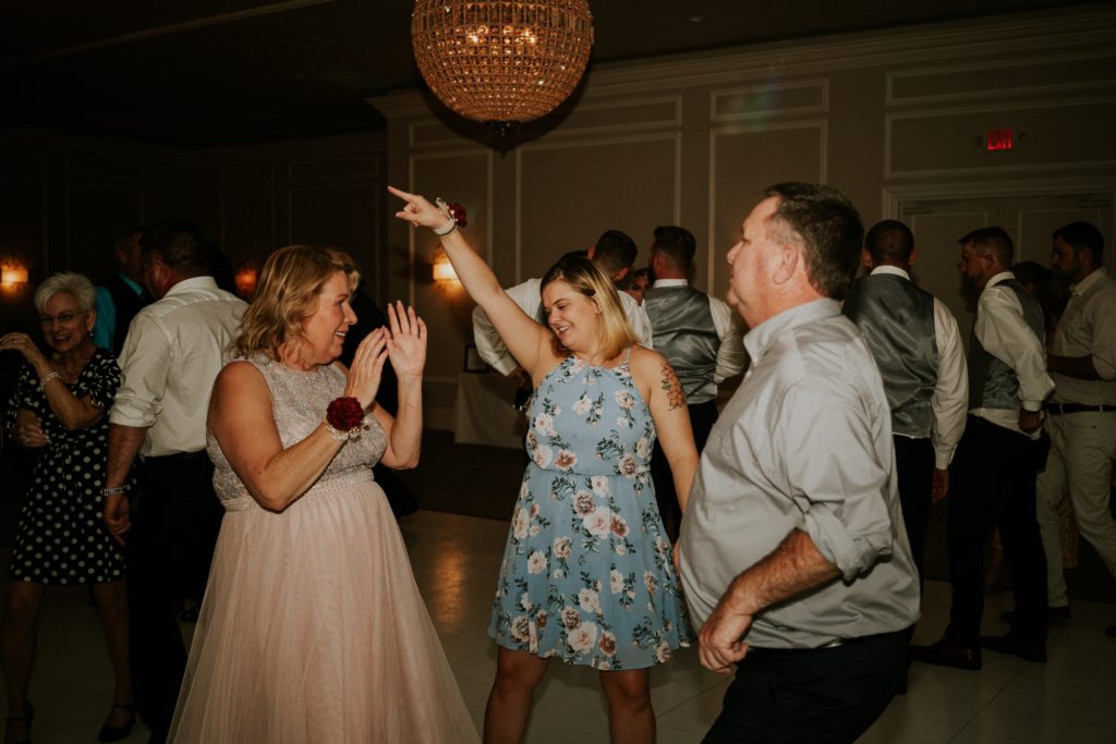 Wedding guests disco dancing