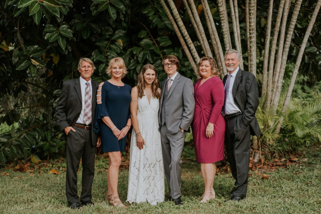 Jupiter Florida backyard wedding family photos