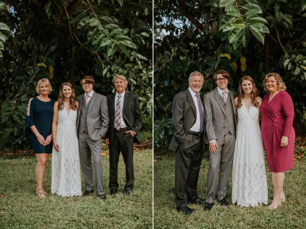 Jupiter Florida backyard wedding family photos