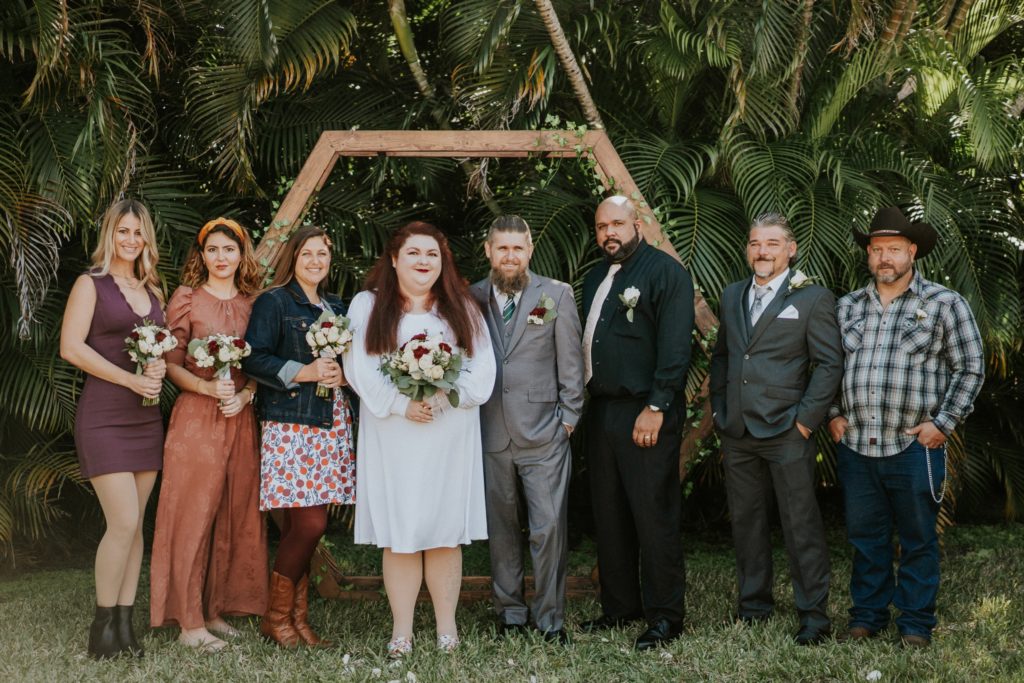 West Palm Beach Florida backyard wedding bridal party