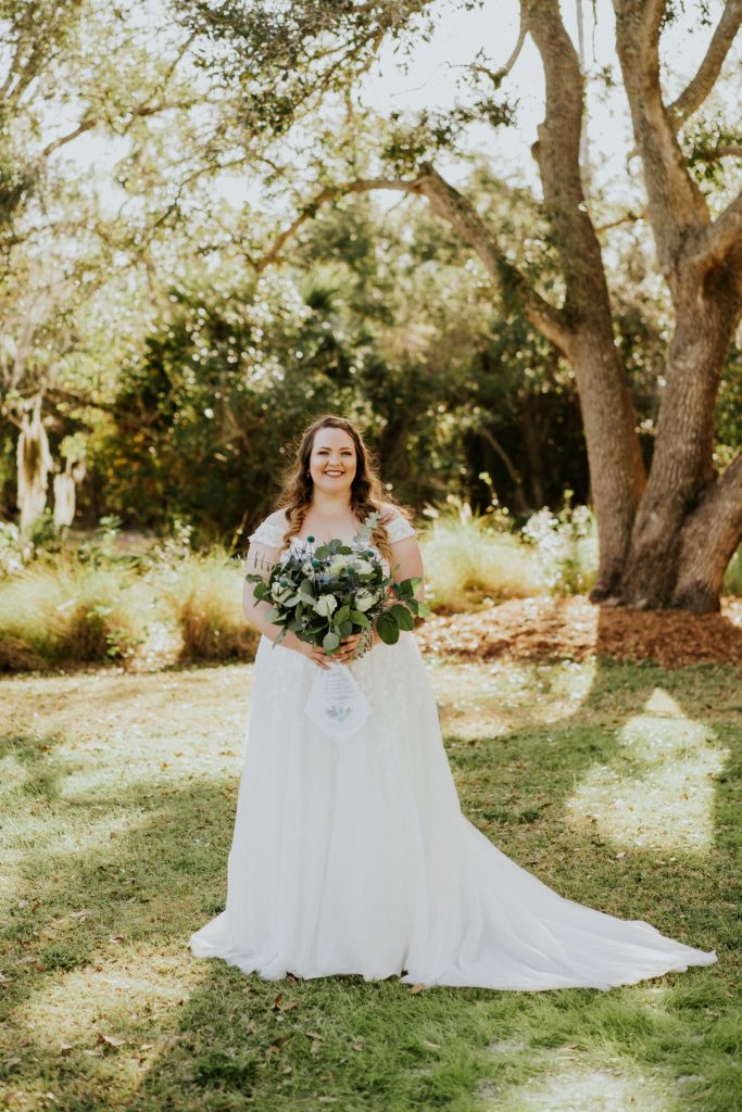 Sunset bridal portrait at Cattleya Chapel Vero Beach FL wedding