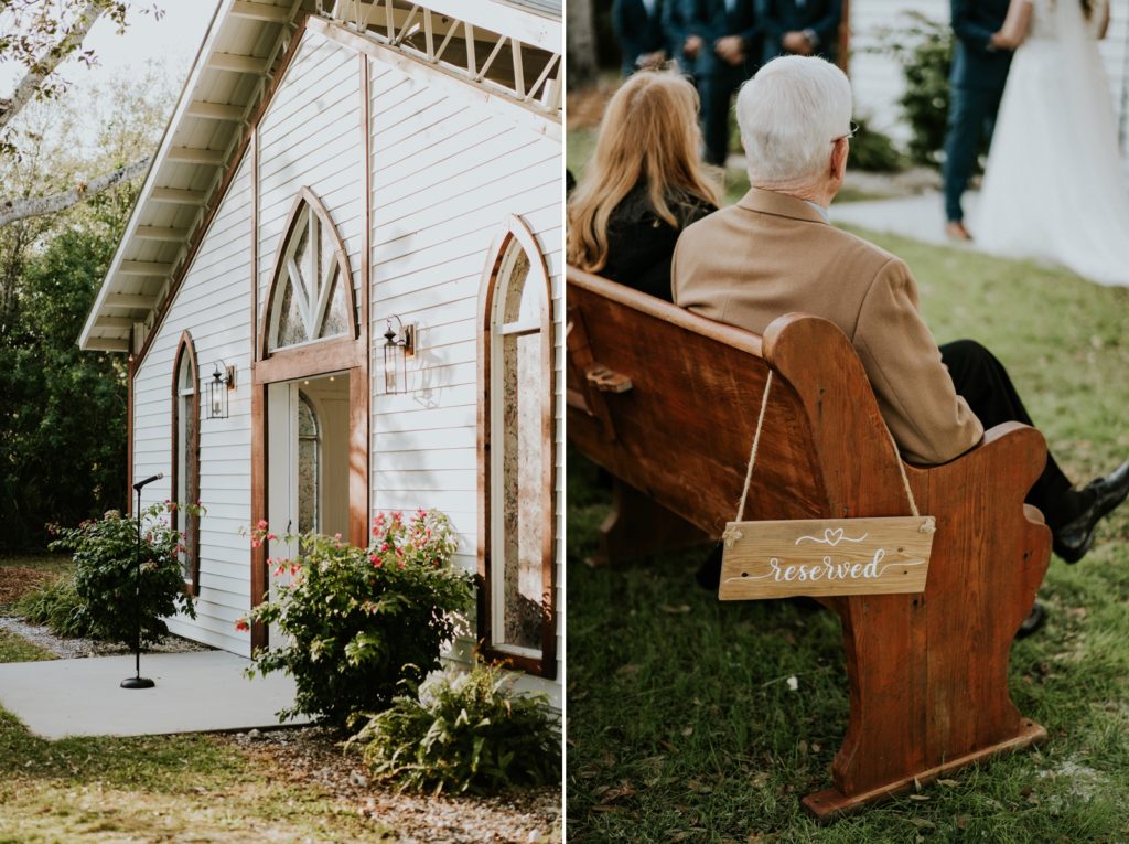 Reserved seating wedding ceremony
