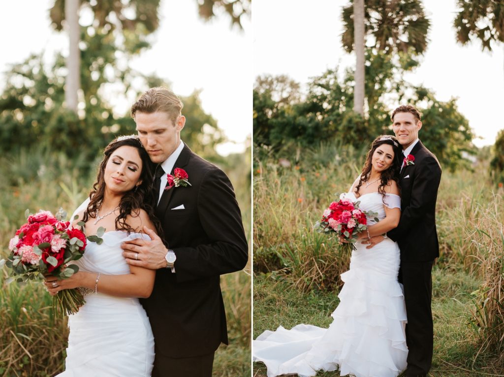 Jensen Beach FL wedding photographer bride and groom portraits at sunset