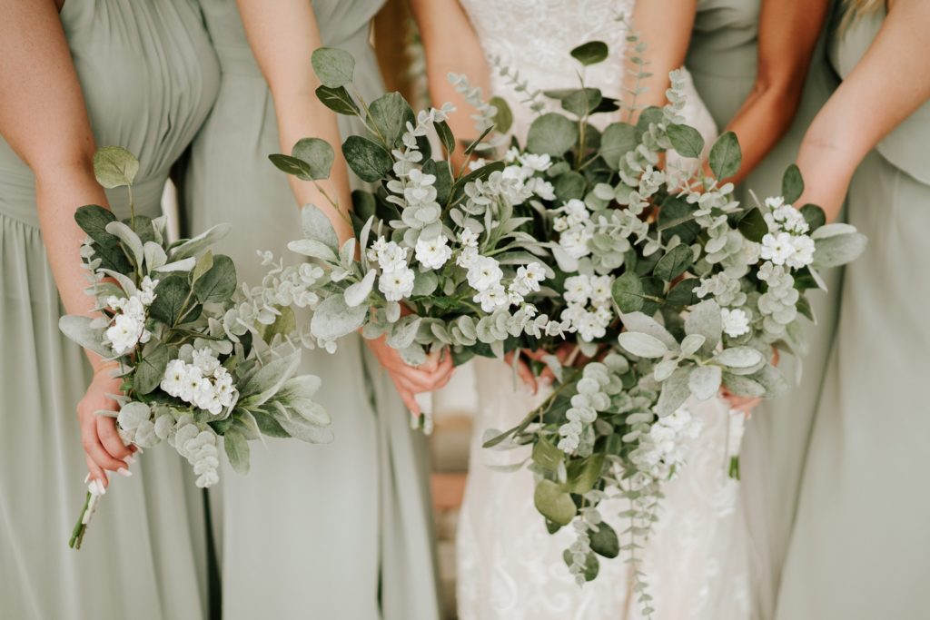 Eucalyptus greenery wedding bouquets