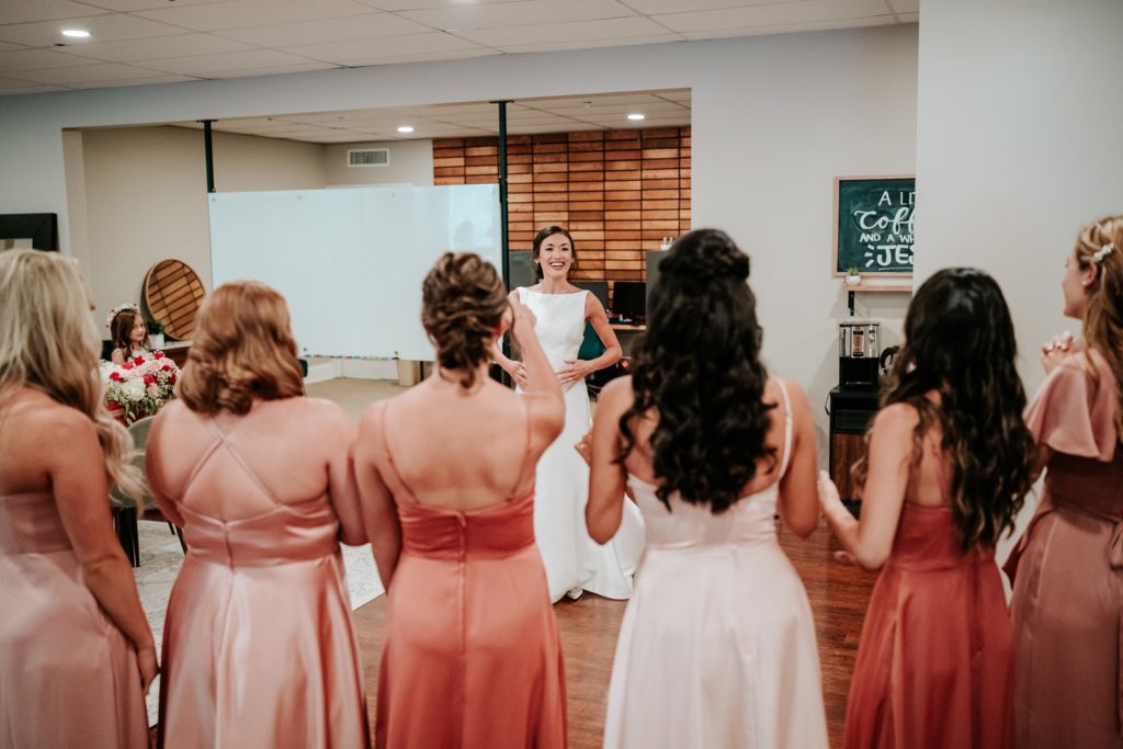 Bride reacts to bridesmaids dress reveal