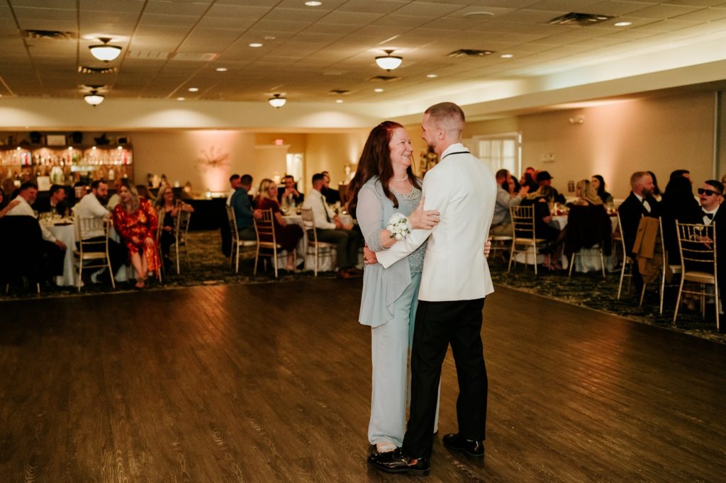 Mother and son dance at wedding reception